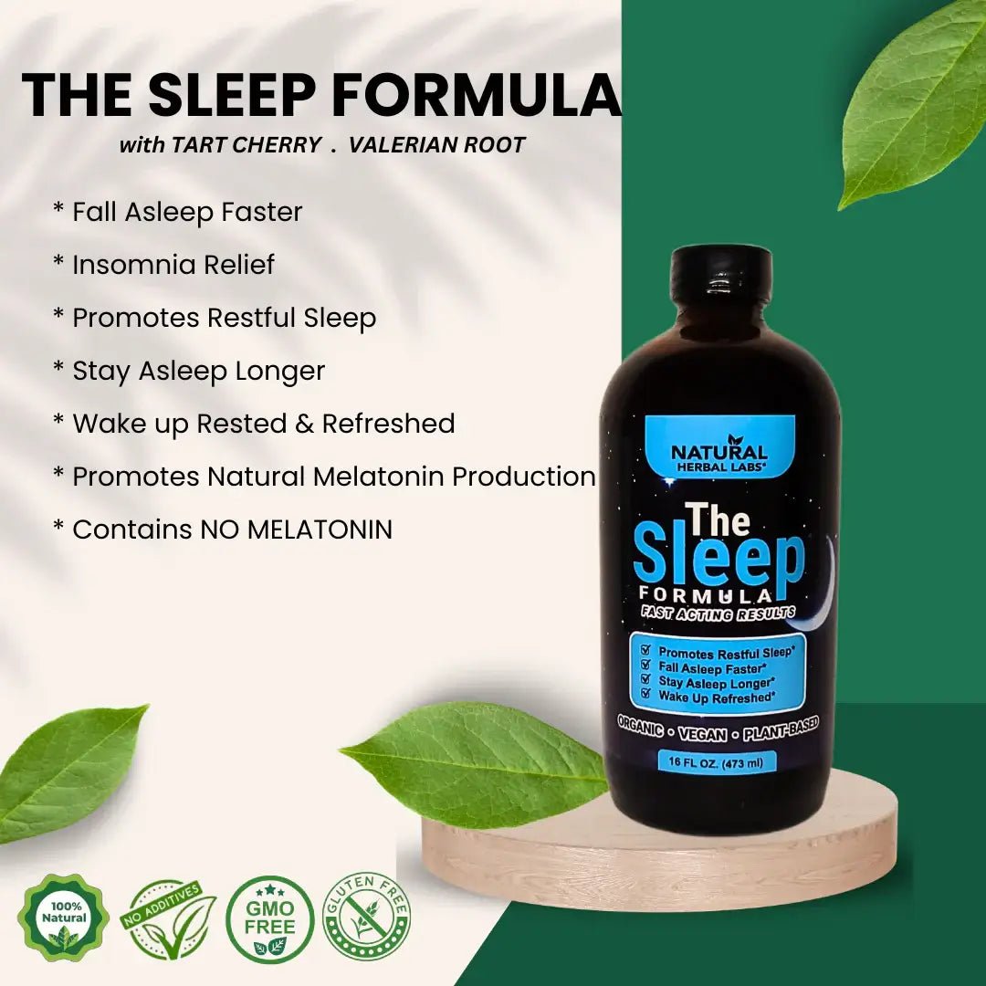 Organic Sleep Formula by Natural Herbal Labs | Experience restful sleep with our fast-acting Sleep Formula. This herbal blend includes Valerian Root, Passionflower, Hops, and Chamomile.