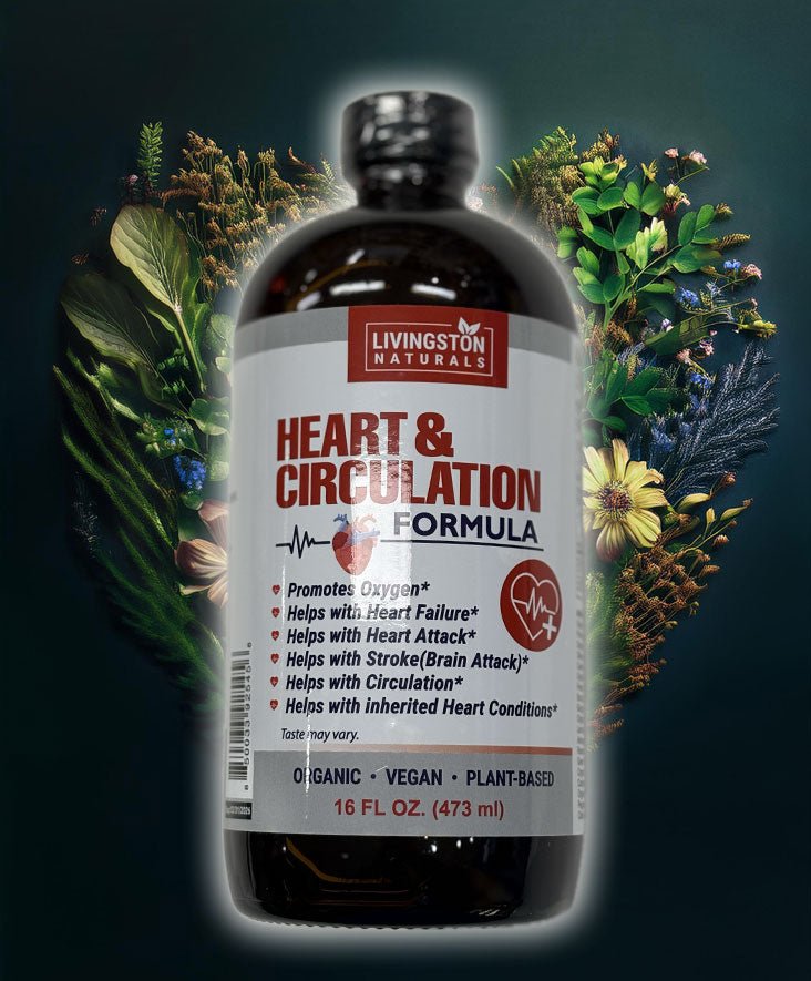 Support heart and circulation health naturally with our organic blend of botanicals, vitamins, and antioxidants by Livingston Herbal Labs