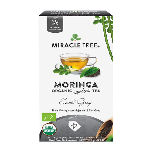 Organic Moringa Tea - Earl Grey - Lightly Caffeinated Herbal Tea