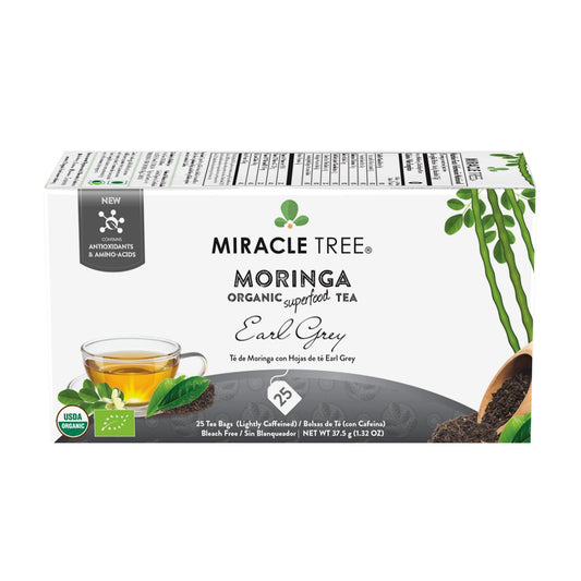 Organic Moringa Tea - Earl Grey - Lightly Caffeinated Herbal Tea