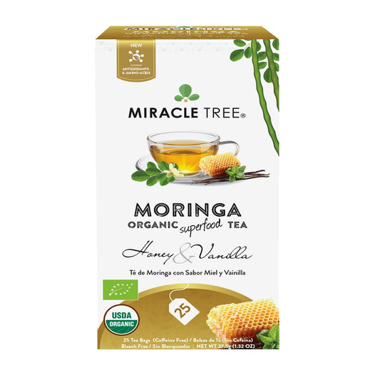 Organic Moringa Tea - Honey & Vanilla - Caffeine-Free Herbal Tea