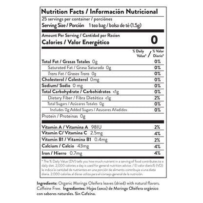 Organic Moringa Tea - Lemon - Caffeine-Free Herbal Tea