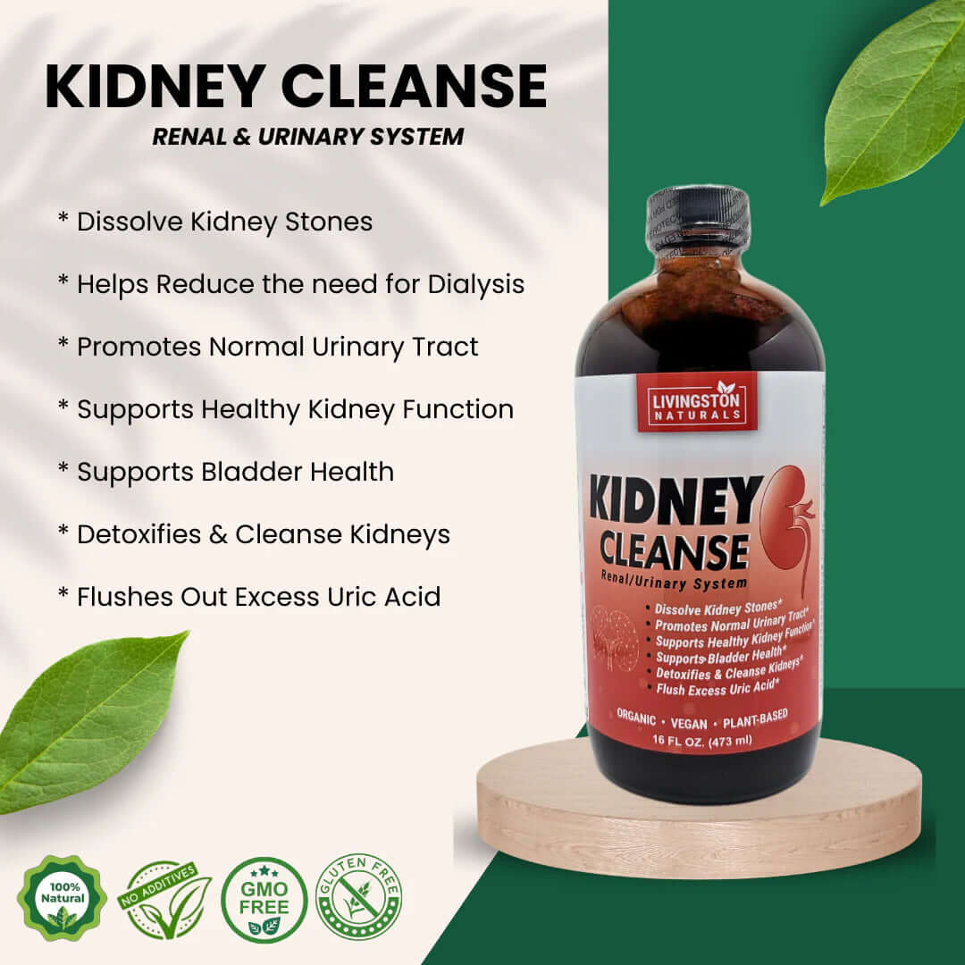 Organic, plant-based Kidney Cleanse | Unlock cleansing with premium organic blend of herbs and fruits featuring Chance Piedra, Cranberry, and Milk Thistle. By Livingston Naturals.